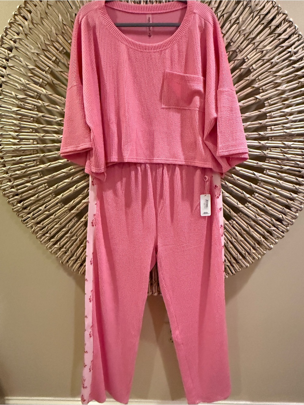 Simply Southern Pink Waffle-Knit Two-Piece Set
